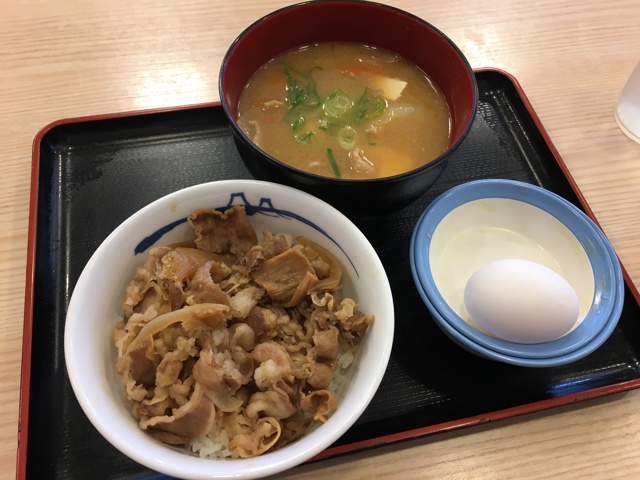 牛丼ミニ＋豚汁生玉子セット