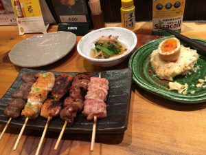 焼き物とポテサラ