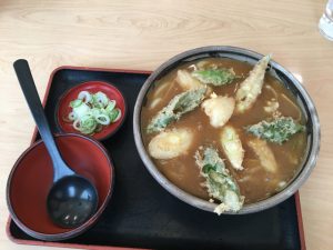 下仁田ねぎの天ぷら入りカレーうどん