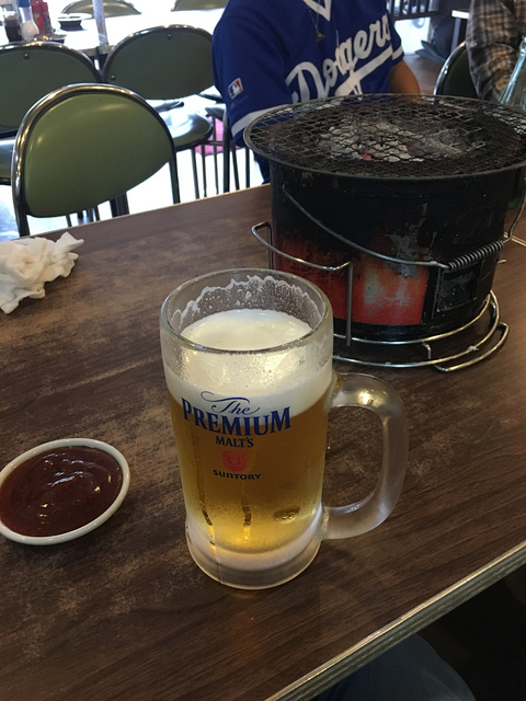 生ビールに七輪