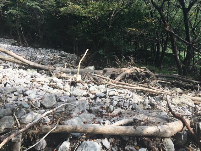 土砂崩れの跡