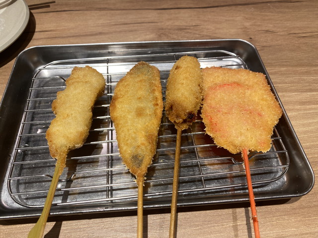 串カツ豚・アジフライ・餃子豚巻き・紅しょうが