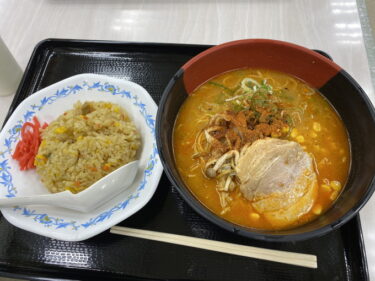 梓川SA フードコートで 濃厚コク味噌ラーメン・炒飯セットを食す。長野自動車道、梓川SA下りで営業。