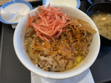 前橋市三河町、松屋 前橋三河町店 で 牛めし（並盛）を食す。
