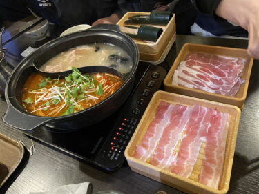 桐生市相生町、しゃぶ葉 桐生相生店 で 豚 食べ放題コース を食す。